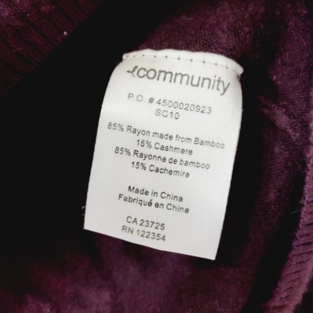 Aritzia Community Bamboo Cashmere V-Neck Boxy Crop Sweater S - Picture 3 of 8